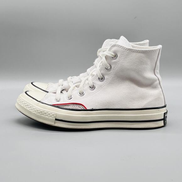Converse Shoes Womens 7.5 White Red Chuck Taylor All Star 70 High Top Sneakers - Picture 2 of 11